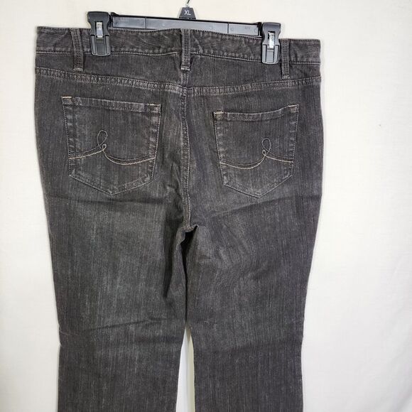 LOFT Womens Jeans Size 12 Mid Rise Original Bootcut Denim Charcoal Black Stretch - Picture 6 of 8